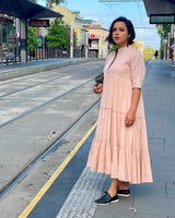 Wild Oak Tiered Maxi Dress with Half Sleeves