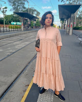 Wild Oak Tiered Maxi Dress with Half Sleeves