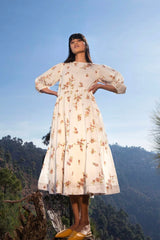 Breathing Dreams Midi Dress in White - IndigOz