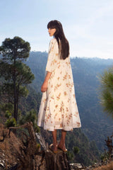 Breathing Dreams Midi Dress in White - IndigOz