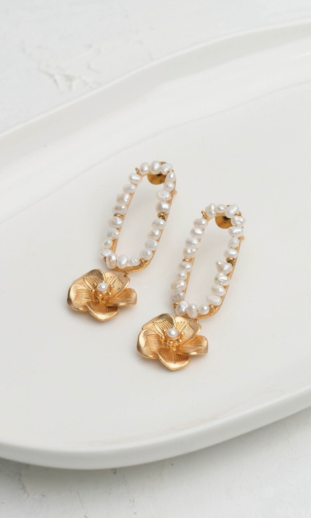 Elegant Mogra Pearl Earrings - IndigOz