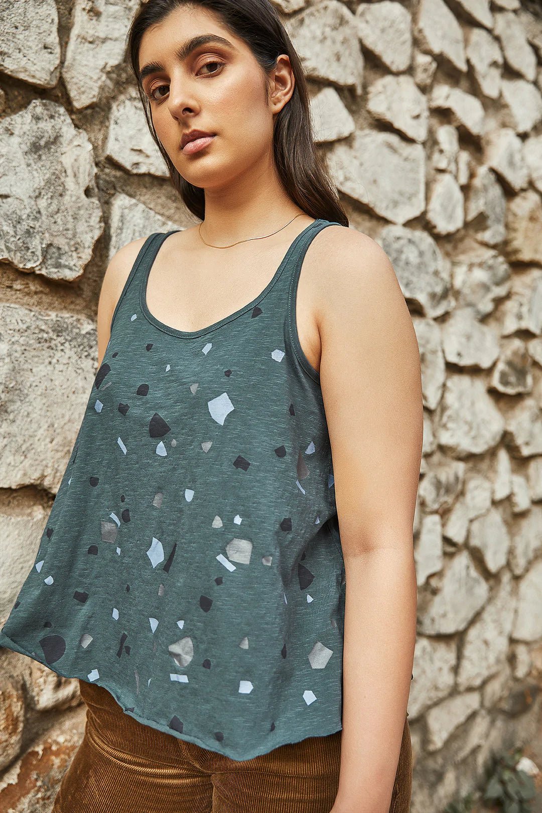 Forest Green Flared Tank - IndigOz