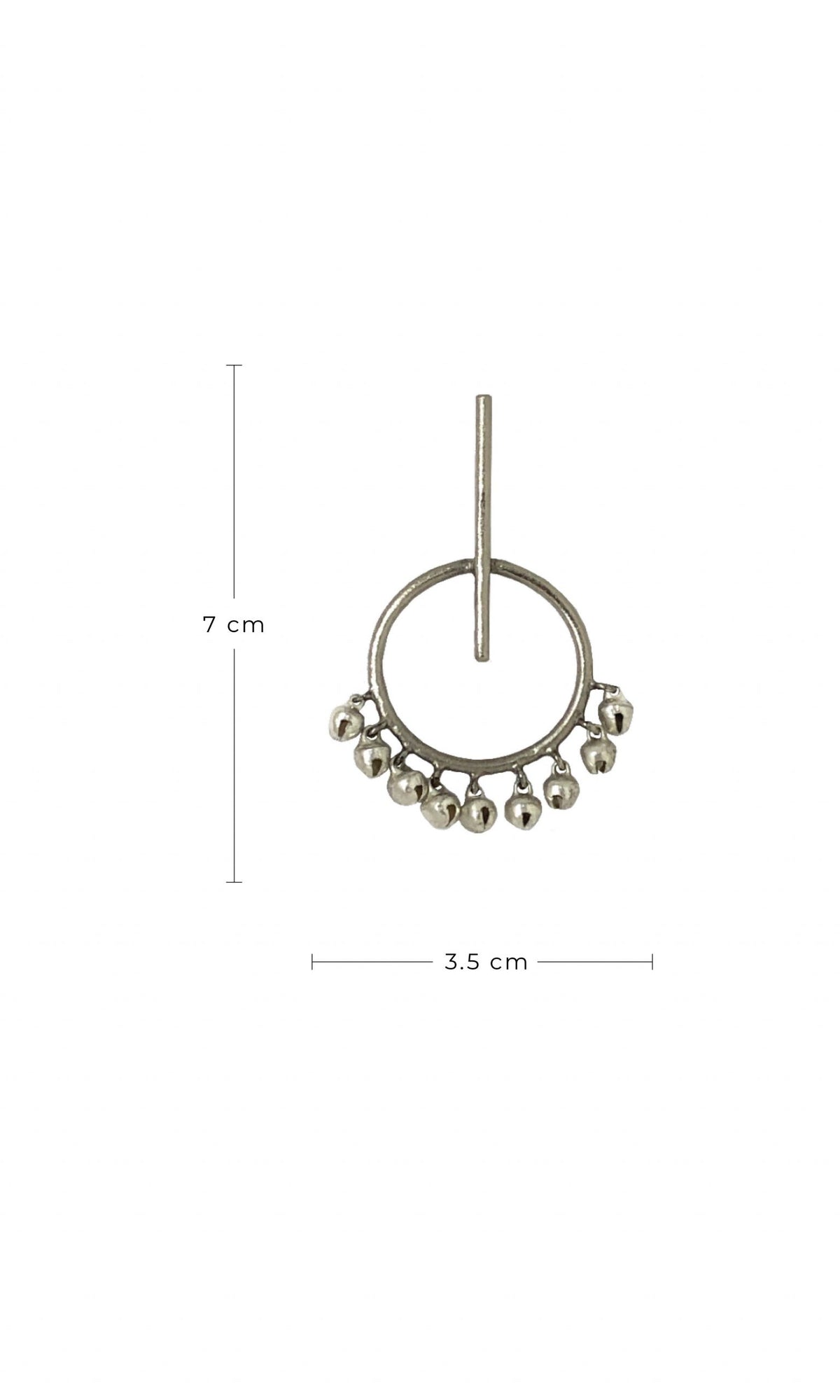 Stick and Circle Ghunghroo Earrings