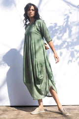 Smeared in Sage Midi Dress