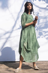 Smeared in Sage Midi Dress