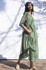 Smeared in Sage Midi Dress