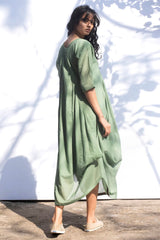 Smeared in Sage Midi Dress