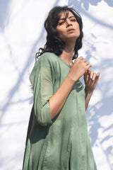 Smeared in Sage Midi Dress