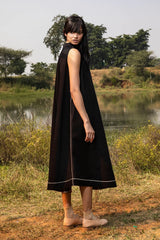 Scrowbridge Black Chemise Midi Dress