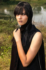 Scrowbridge Black Chemise Midi Dress