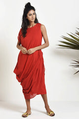 Stole Mama's Lipstick Midi Dress in Red