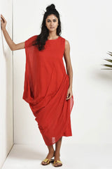 Stole Mama's Lipstick Midi Dress in Red