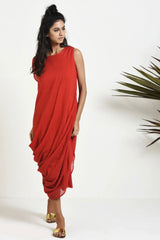 Stole Mama's Lipstick Midi Dress in Red