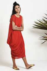 Stole Mama's Lipstick Midi Dress in Red