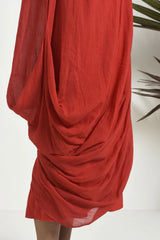 Stole Mama's Lipstick Midi Dress in Red