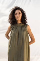 We Olive Sleeveless Midi Dress