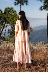 Wild Oak Tiered Maxi Dress with Half Sleeves