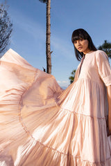 Wild Oak Tiered Maxi Dress with Half Sleeves