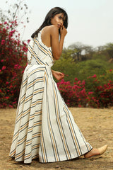Mocha or Moksha? Maxi Dress with Halter Neck