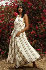 Mocha or Moksha? Maxi Dress with Halter Neck