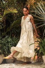 Water Lily White Strappy Maxi Dress