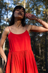 Wild Eyes Midi Dress in Red