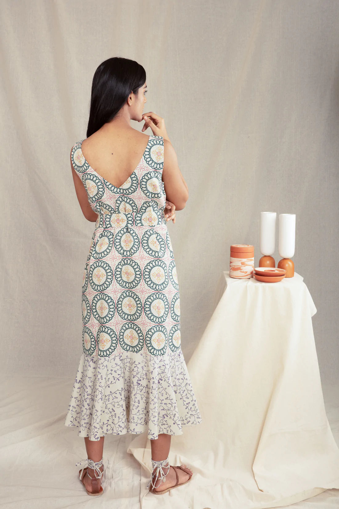 Sleeveless Summer Dreams Maxi with Handblock Print