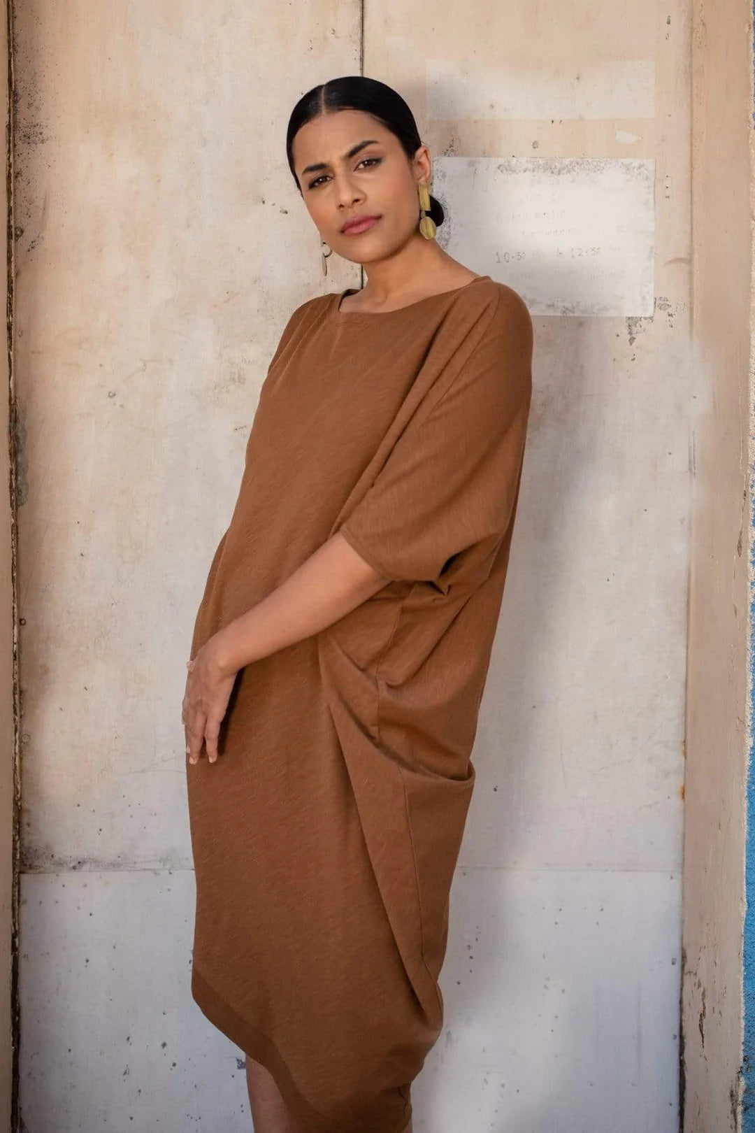 Toffee Drape Dress