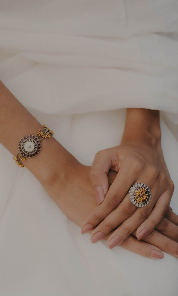 Mandala Blossom Bracelet and Ring Combo