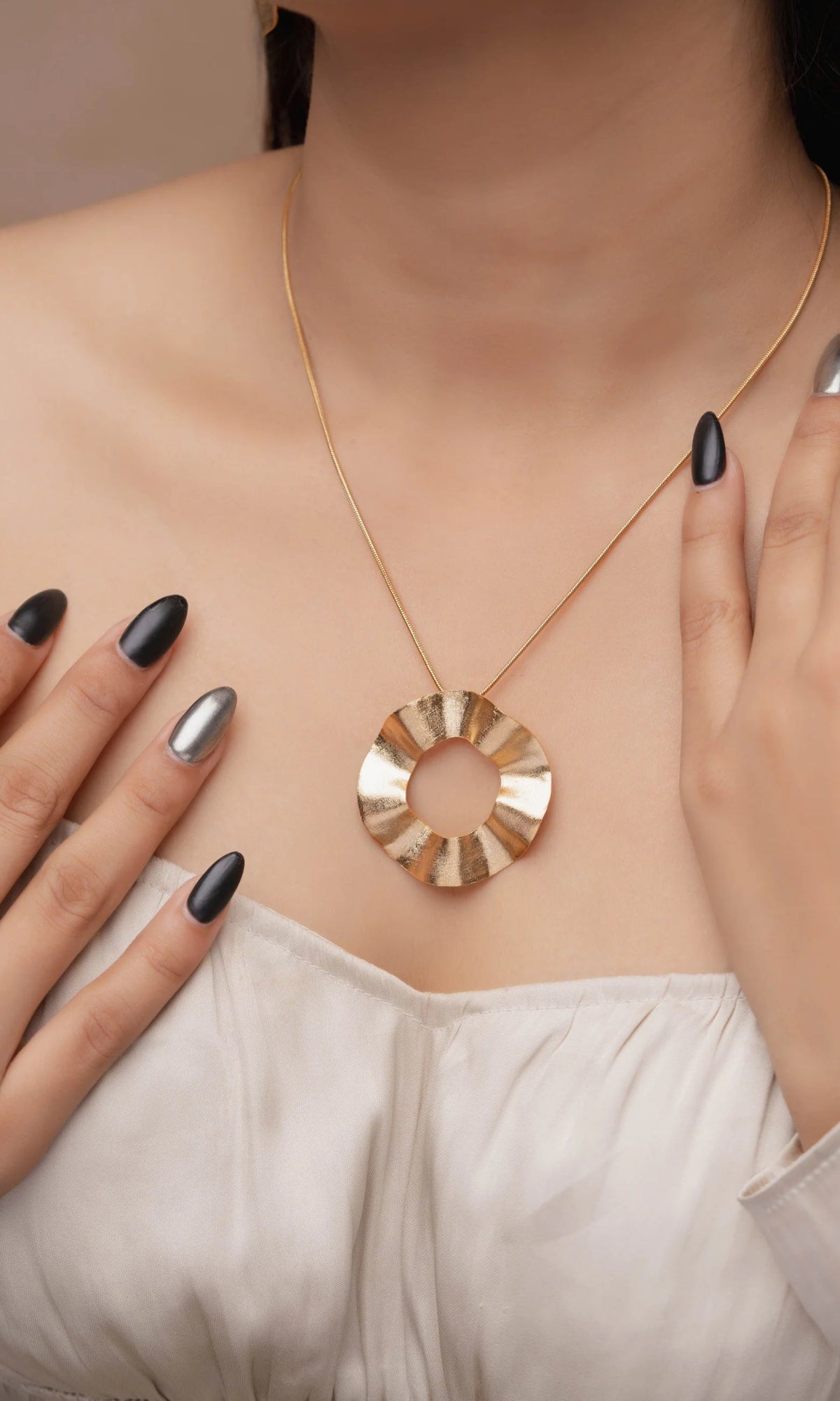 Anse Pendant in Gold & Silver - IndigOz