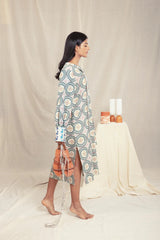 Bohemian Tunic Midi Dress with Handblock Prints - IndigOz