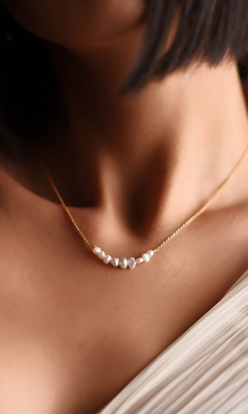 Dainty Mogra Pearl Necklace - IndigOz