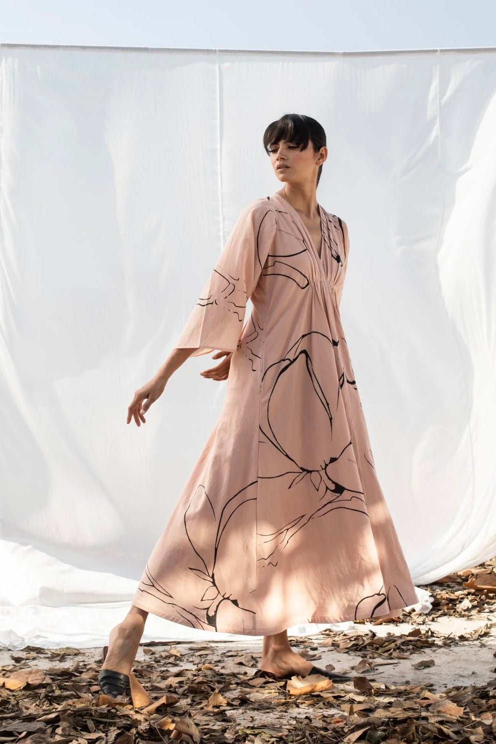 Darling Buds of May Maxi Dress in Blush Pink - IndigOz