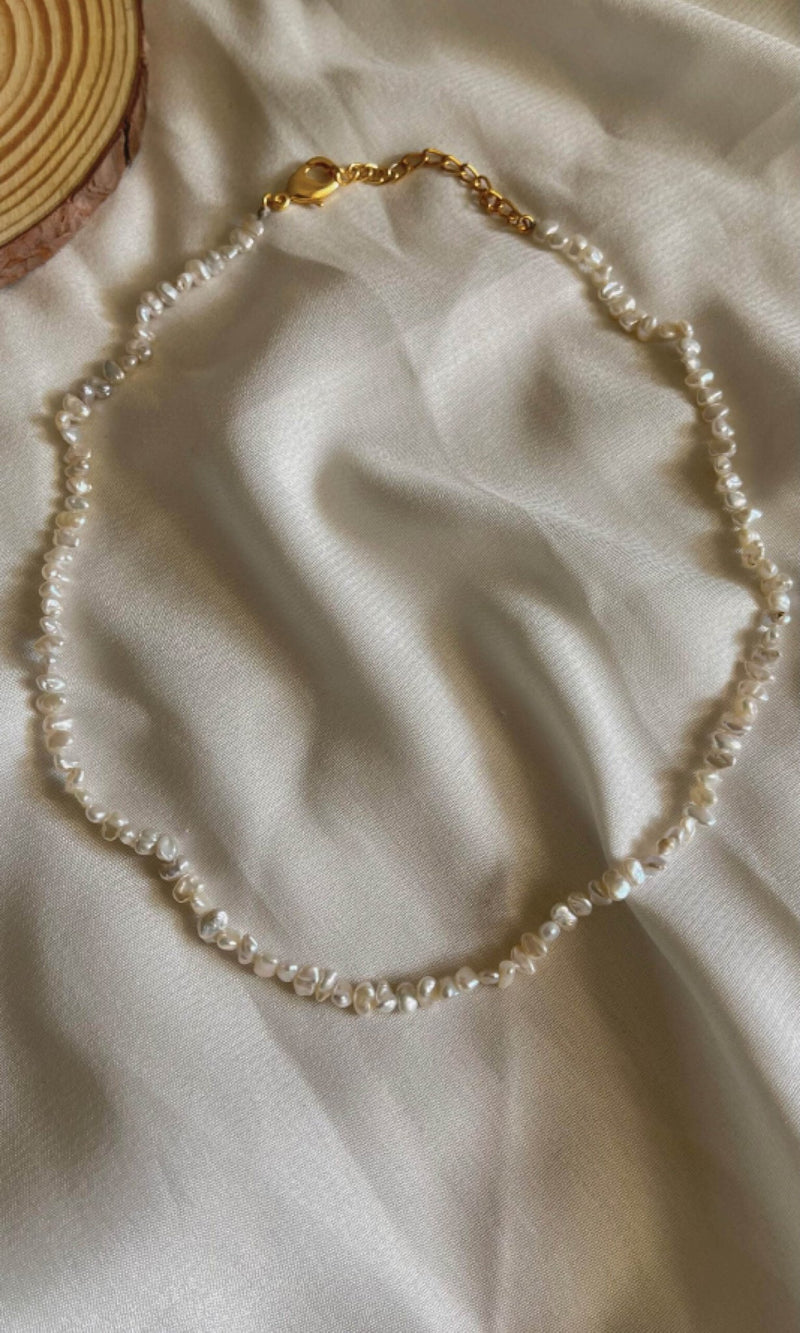 Elegant Mogra Pearl Necklace - IndigOz