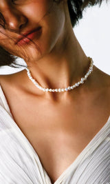 Elegant Mogra Pearl Necklace - IndigOz