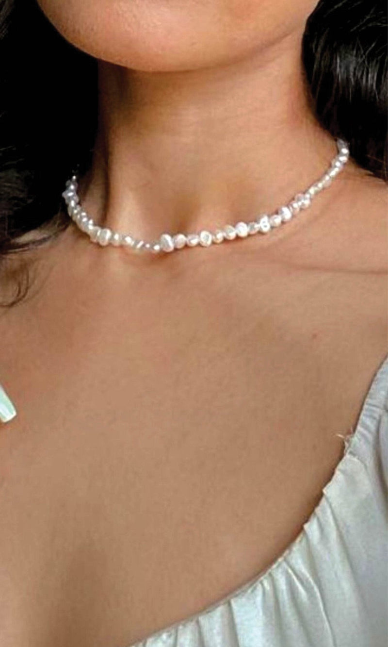 Elegant Mogra Pearl Necklace - IndigOz