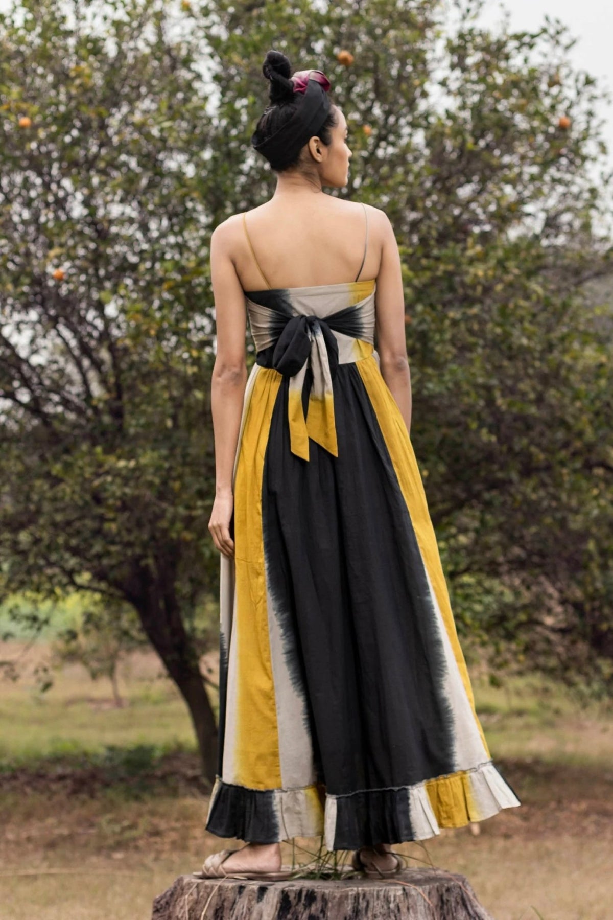 Firefly Maxi Dress - Shibori Dyed - IndigOz