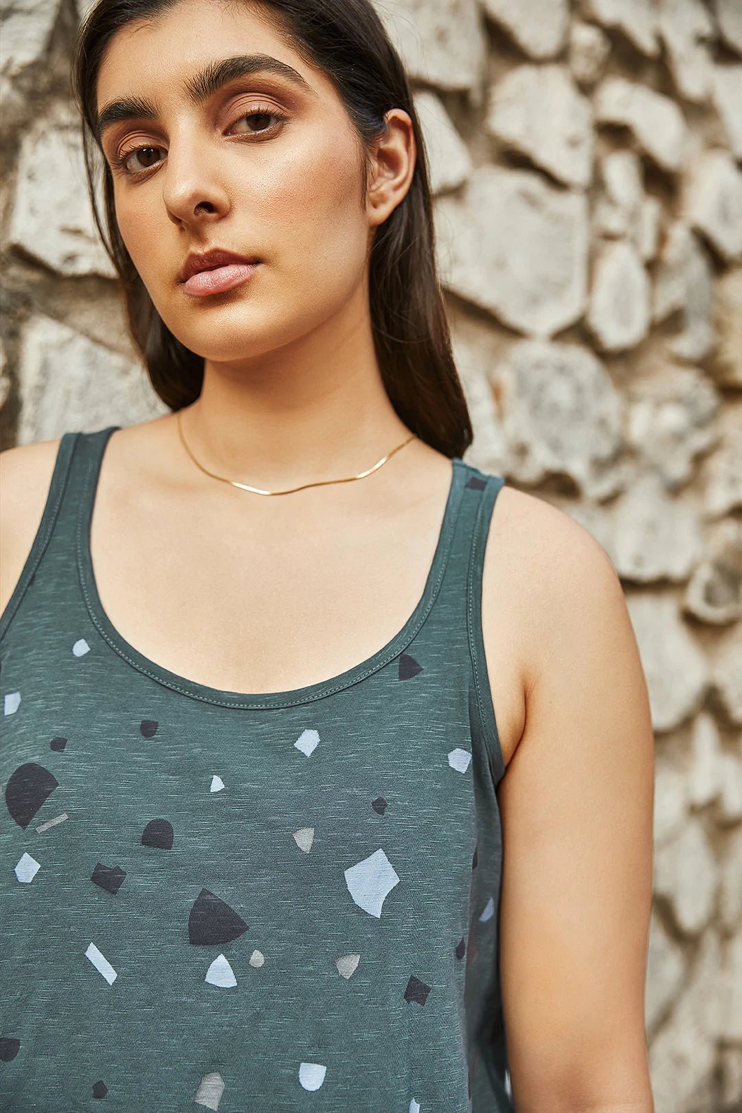 Forest Green Flared Tank - IndigOz