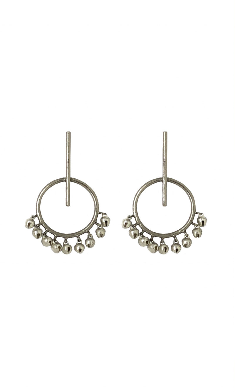 Stick and Circle Ghunghroo Earrings