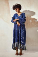 Blueberry Maxi Dress with Full Sleeves