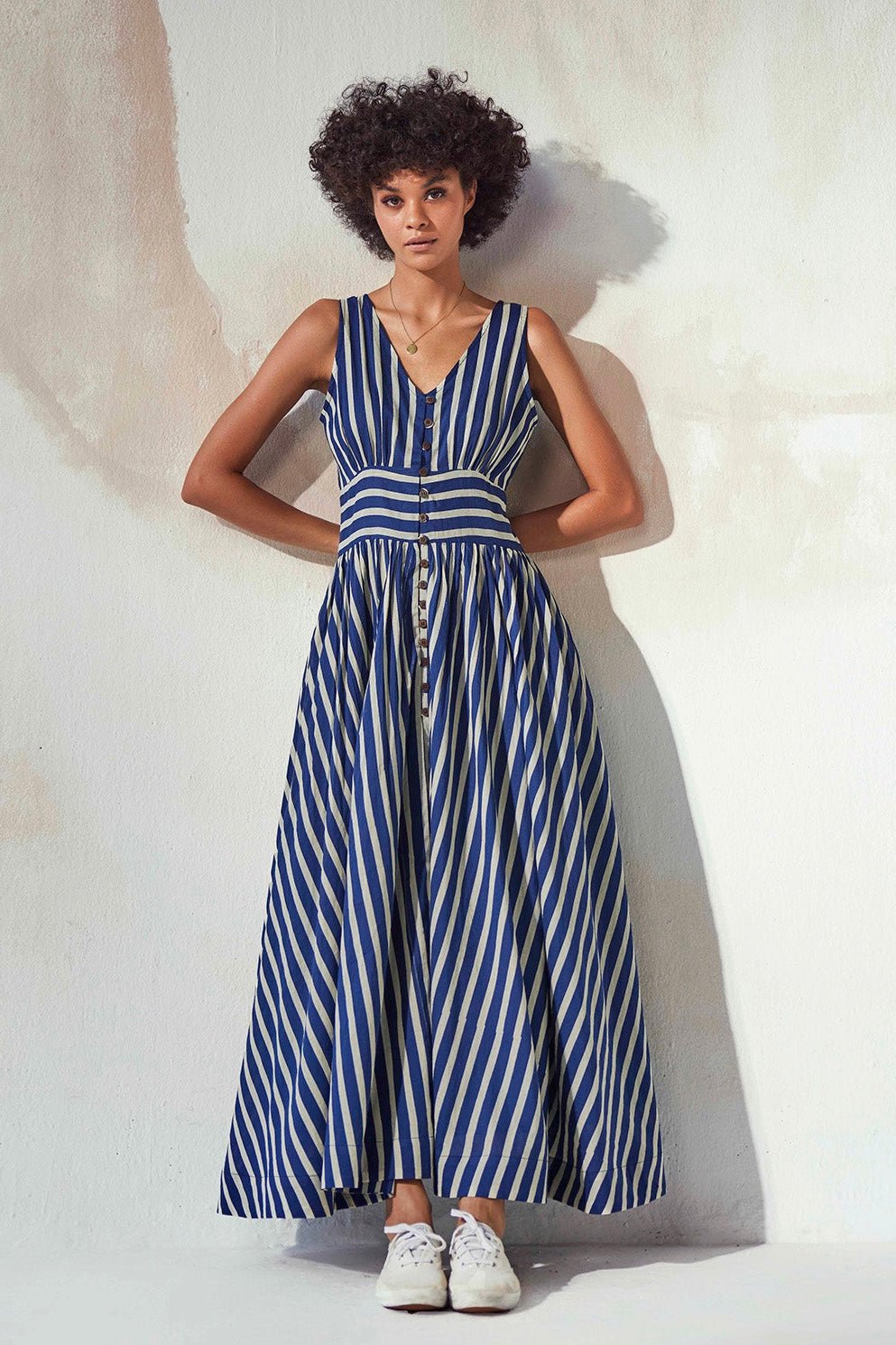 Lighthouse Striped Sleeveless Maxi Dress
