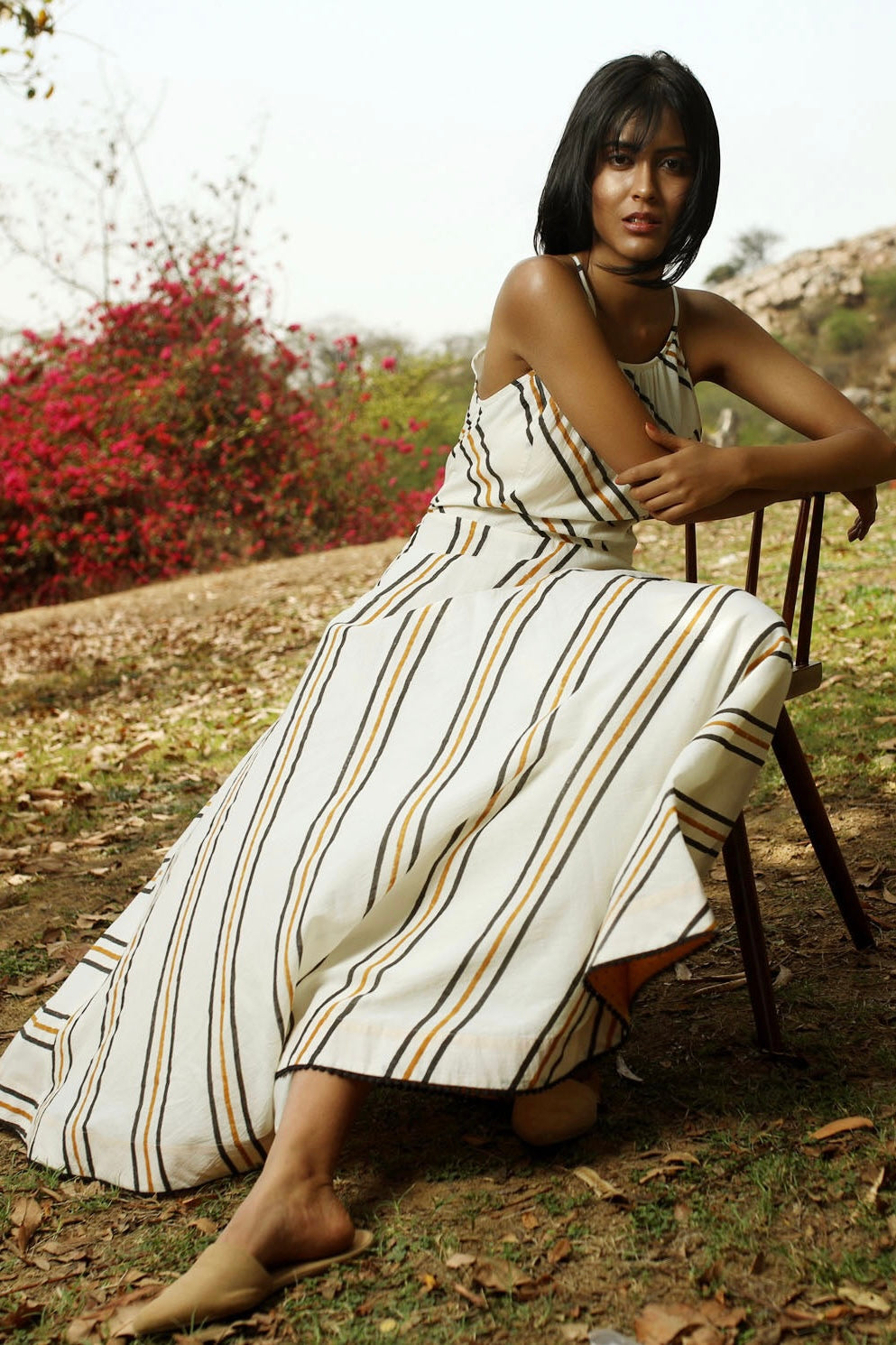 Mocha or Moksha? Maxi Dress with Halter Neck