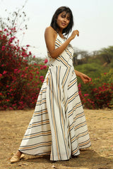 Mocha or Moksha? Maxi Dress with Halter Neck