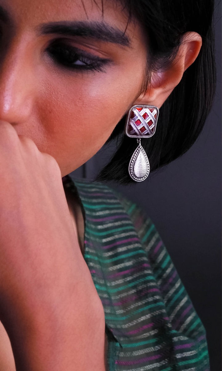 Roop Silver Drop Earring