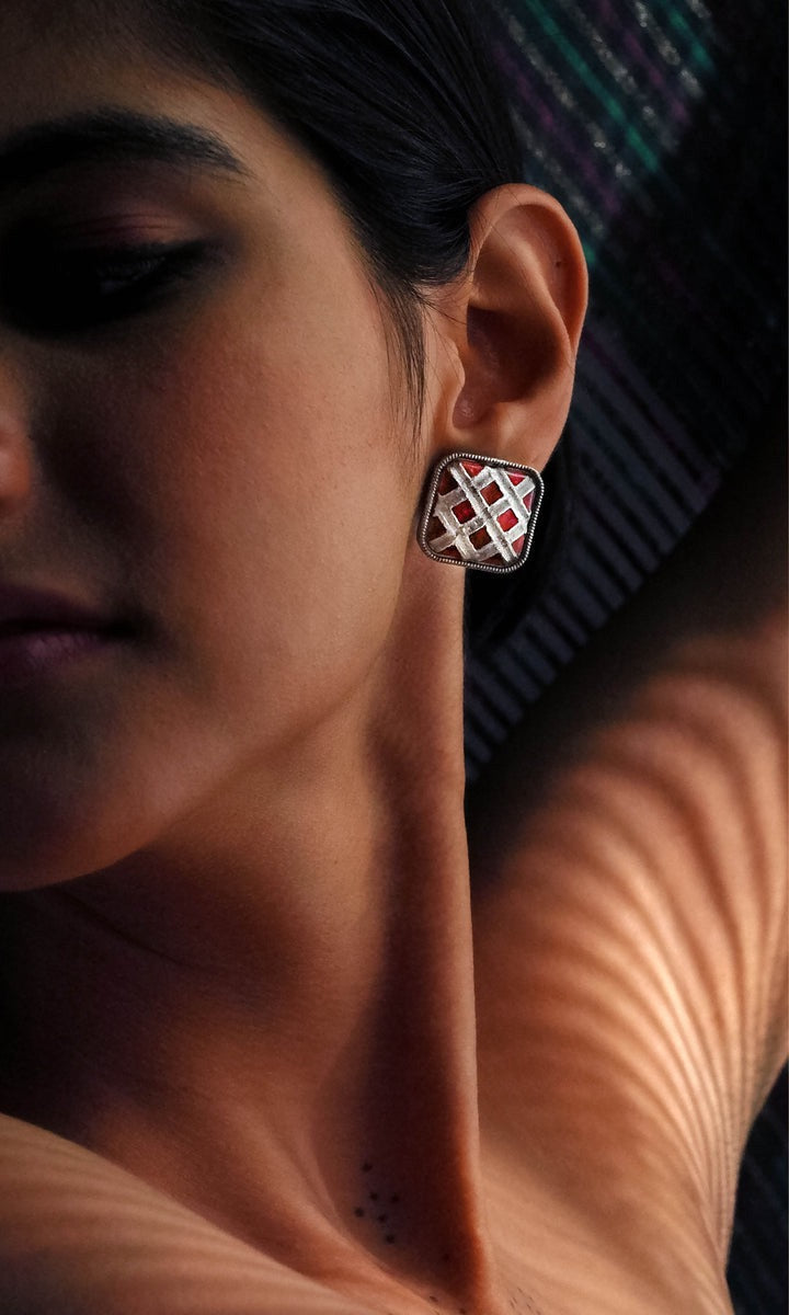 Roop Silver Stud Earring