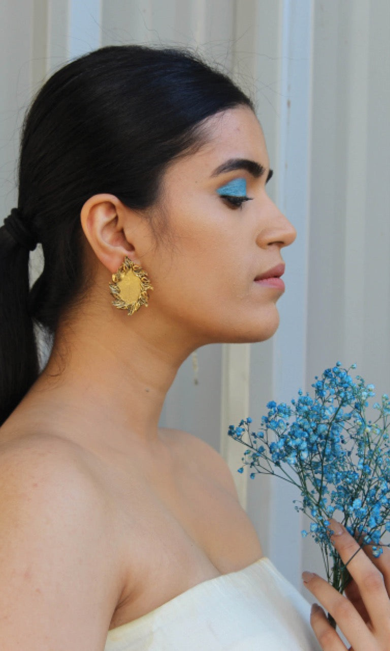 Vintage Carved Studs in Gold & Silver