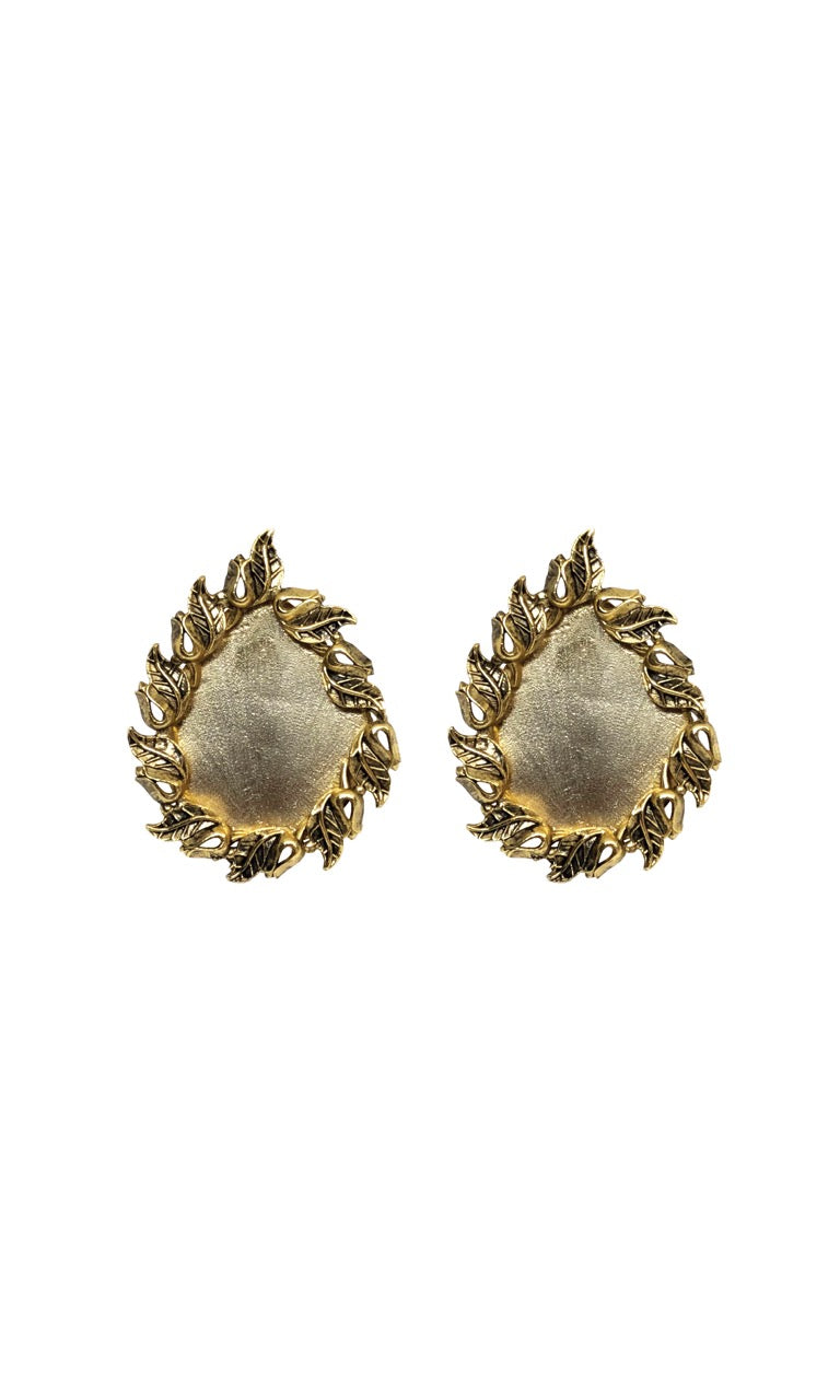 Vintage Carved Studs in Gold & Silver