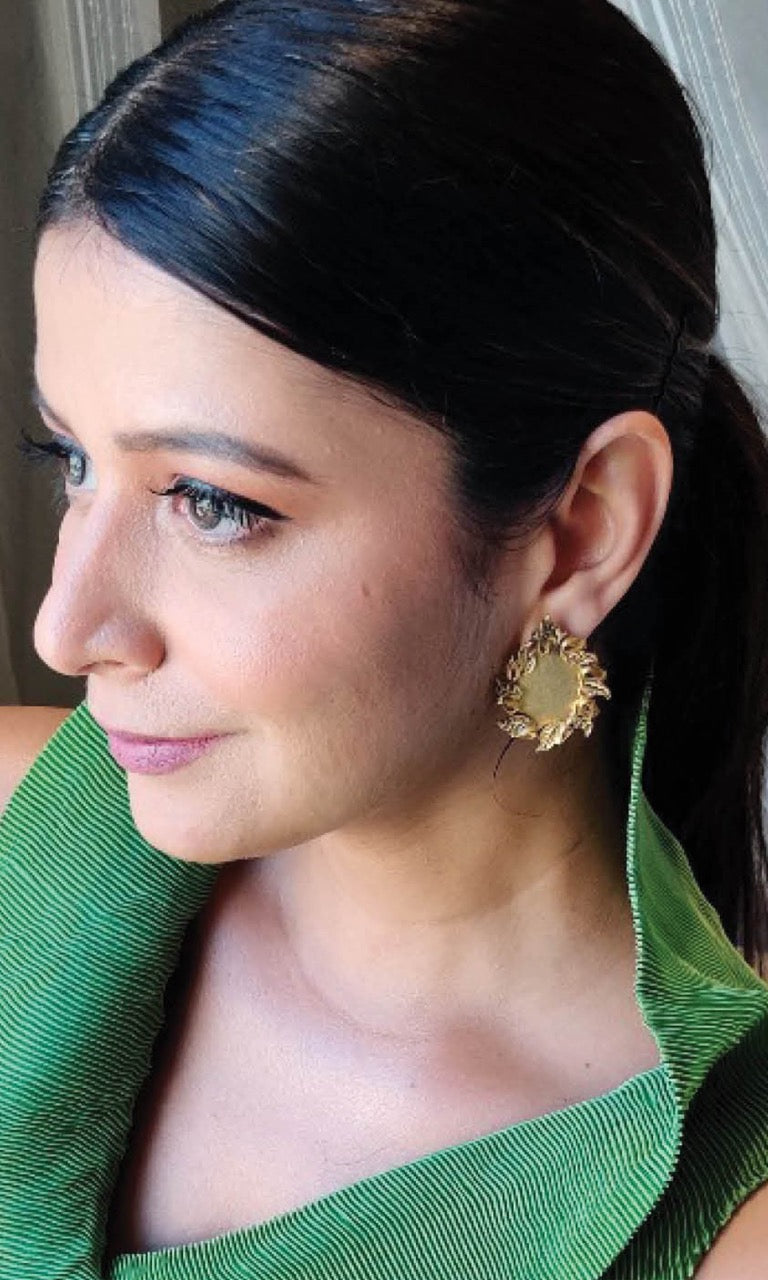 Vintage Carved Studs in Gold & Silver