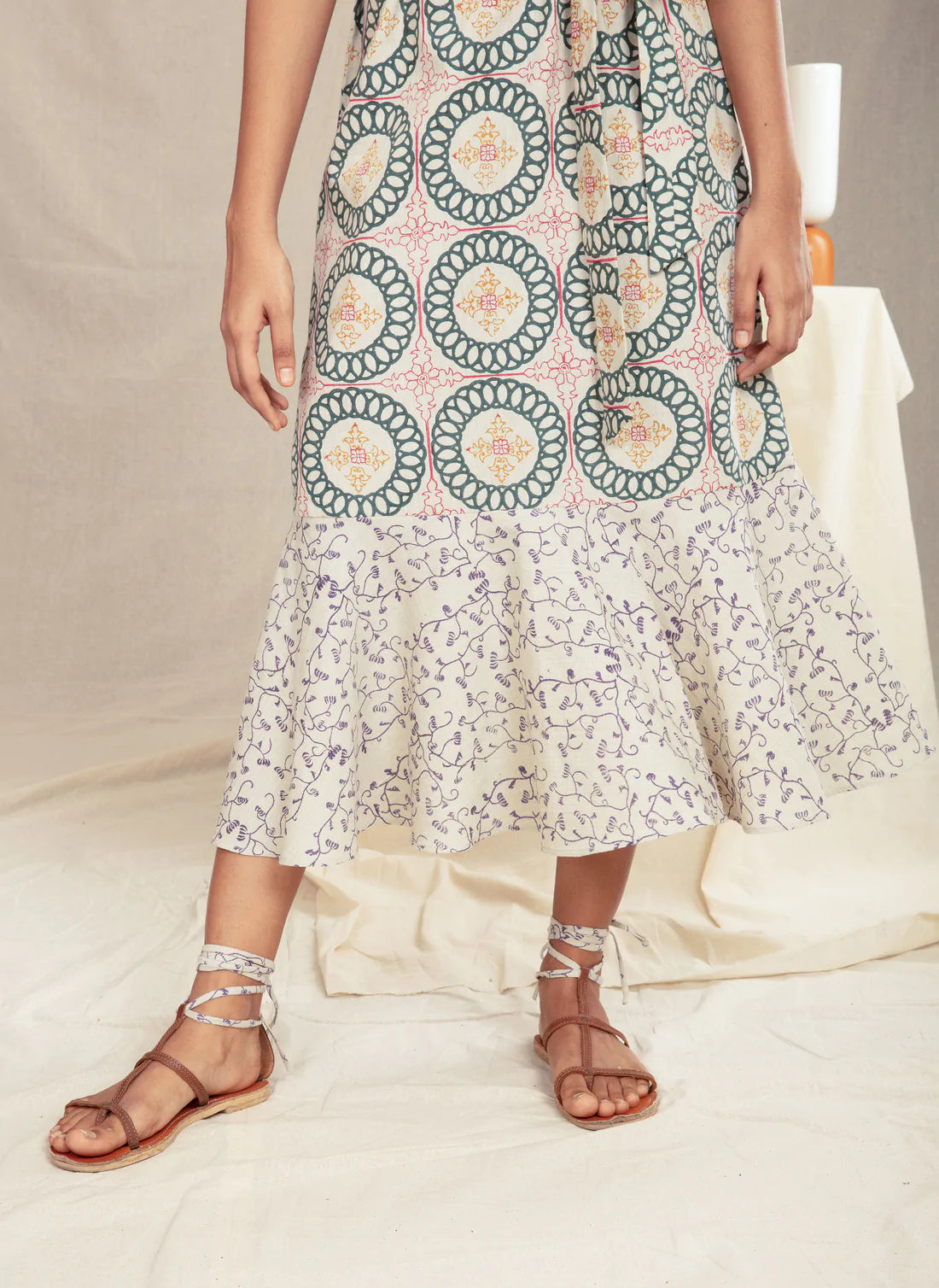 Sleeveless Summer Dreams Maxi with Handblock Print
