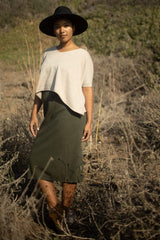 Moss Green Knitted Long Skirt